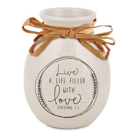 LIGHTHOUSE CHRISTIAN PRODUCTS Lighthouse Christian Products 152310 Love Hand Drawn Doodles Vase - No.51505 152310